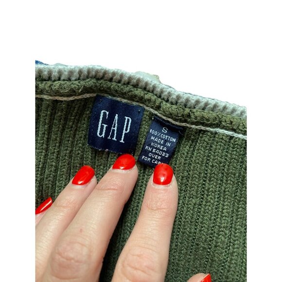 Vintage Y2K GAP Ribbed Knit Tank Top - Green - Size S 2000s - Picture 4 of 5